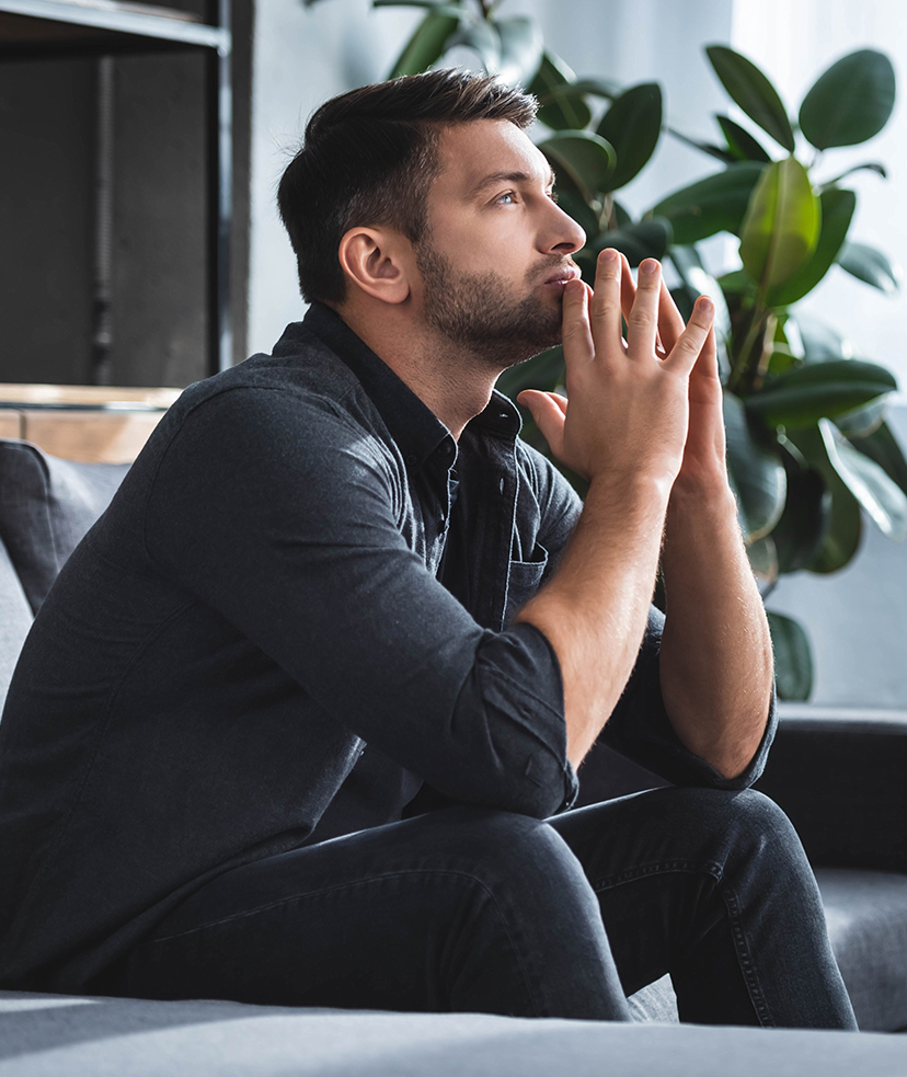 Photo of a man dealing with anxiety