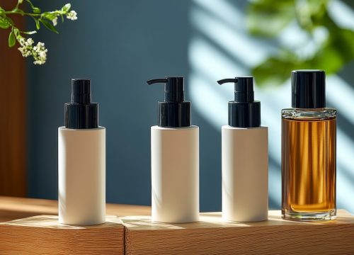 Photo of skin care product bottles